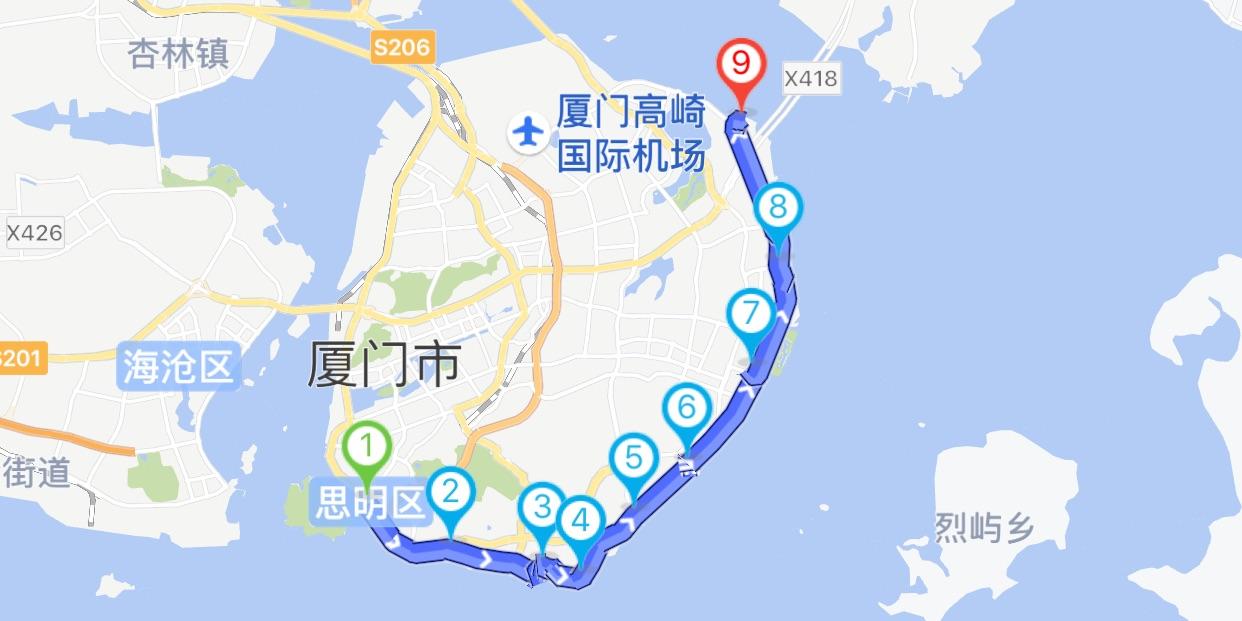 厦门环岛路多少公里_厦门环岛路怎么走示意图