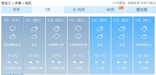 伊春天气预报7天_伊春天气预报7天 15天查询